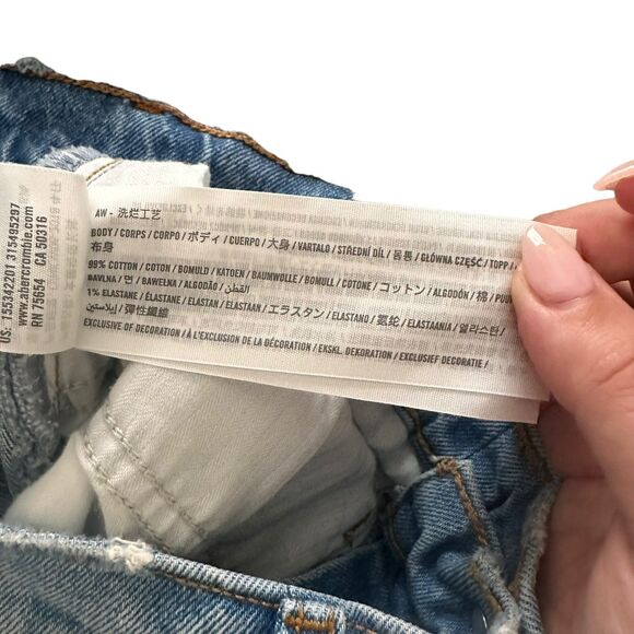 ABERCROMBIE & FITCH Crop Wide Leg Ultra High Rise Denim Sz 26/2R‎ - Picture 7 of 7